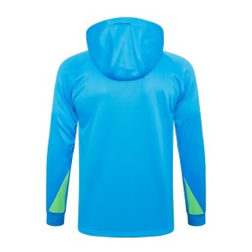 Brasilien Børn Trænings Sweatshirt Dragt Hoodie 2024-25 Blå Kvart-Zip